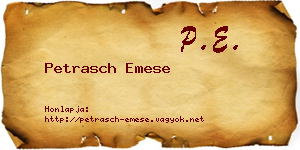 Petrasch Emese névjegykártya